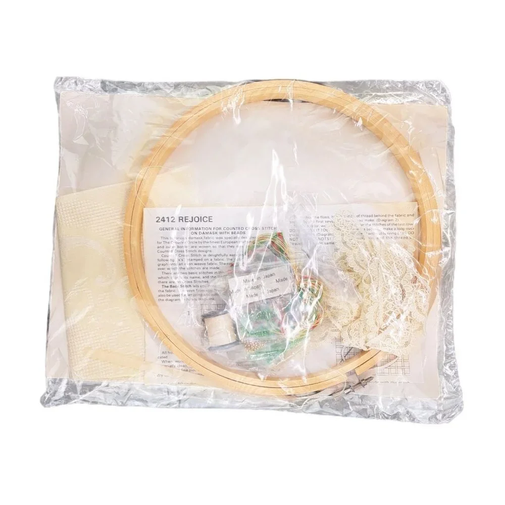 Vintage Creative Circle Rejoice Cross Stitch Kit Wall Hanging Christmas 2412 New